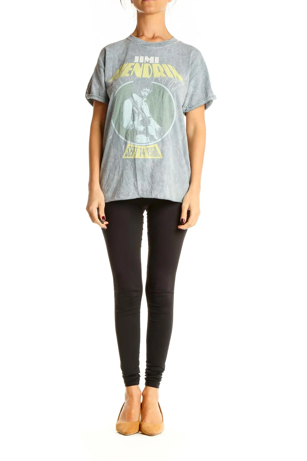Gray Graphic Print All Day Wear Top